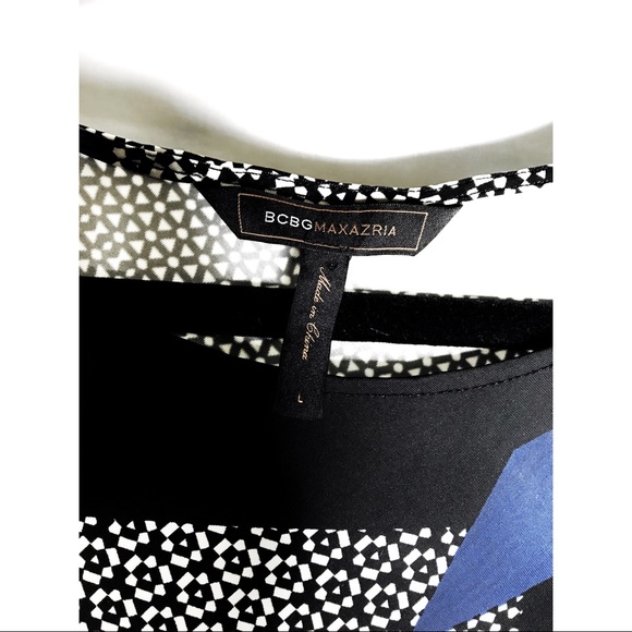 BCBGmaxazria Bodycon Dress || Blue Multi - Picture 6 of 6